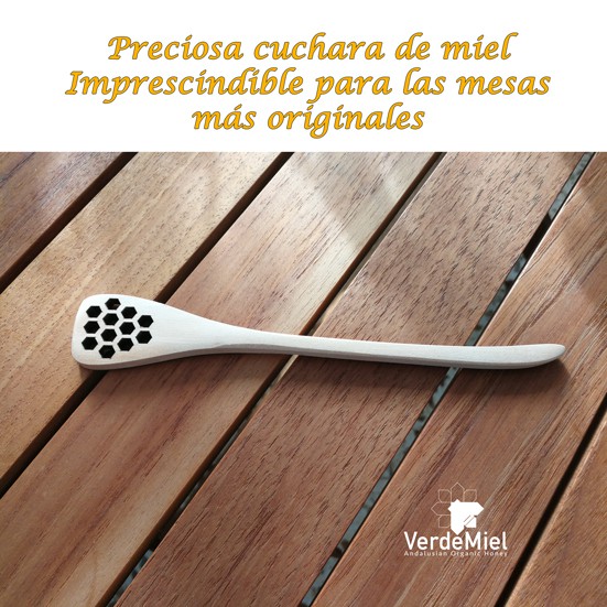 Cuchara de miel con forma de celdilla