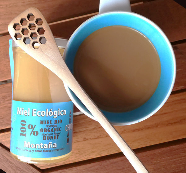 Maridaje de miel cruda ecológica de montaña VerdeMiel con café